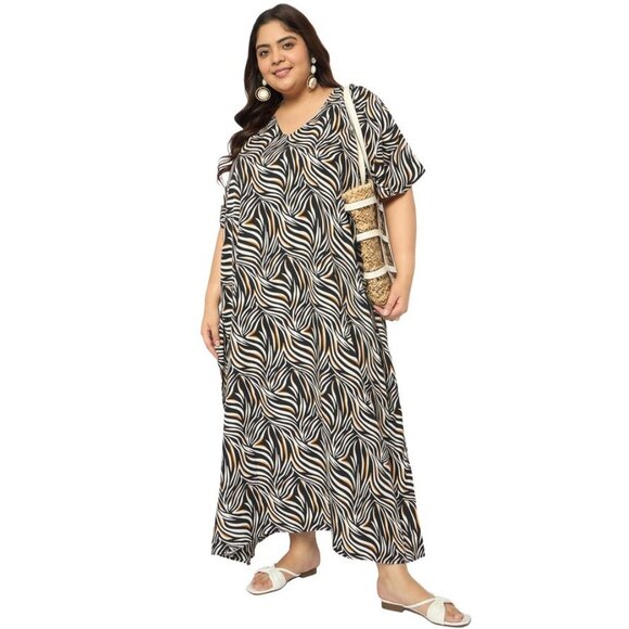 Gypsie Blu Plus Size Women Kaftan Dress Polyester Maxi Dresses Kimono Sleeve - Picture 6 of 10